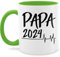 Tasse Tassen 325ml - Geschenk zum Vatertag - Papa 2024 Herzschlag - 325 ml - Hellgrün - vatertagsgeschenk vatertagstasse männertag pap kaffeetasse geschenke werdende papas vatertagtasse daddy ekg
