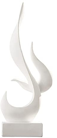 Fenteer Resin Minimalist Statue Figurines Abstract Ornament Sculpture Elegant Desk decor Statue Bookshelf Living Room Hotel Bar Decoration,White-15.5x8.5x39cm