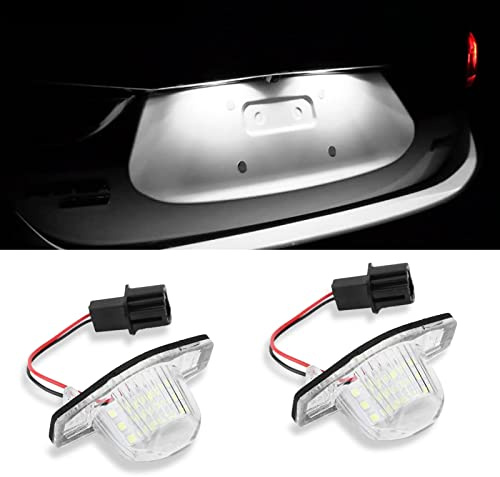 OUKENS License Plate Light, 2pcs 18 LED Left Right Car License Plate Light Lamp Assembly Replacement for Honda Fit/Jazz