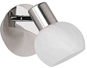 meineWunschleuchte Klassischer Wandstrahler Höhe 17cm mit Glasschirm Weiß