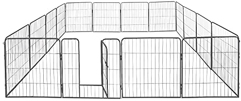 Petigi Welpenauslauf, Freilaufgehege aus pulverbeschichtetem Stahl, zusammenklappbar, Maschenweite 47 mm, inklusive Befestigung zur Verwendung im Garten, Größe (B x H):80 x 80 cm (16x)