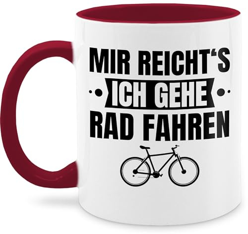 Tasse Tassen 325ml - Radsport - Mir reichts ich gehe Rad fahren - Fahrrad Fahrradfahren Geschenk Radfahrer Lustige Radfahren Bicycle - 325 ml - Bordeauxrot - geschenke für fahrradbegeisterte