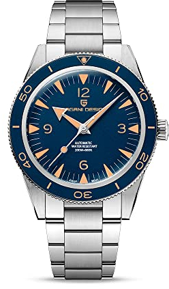 Pagani Design Uhren Herren Edelstahl Automatik Selbstaufzug Mechanische Uhr Klassisch Retro Saphir Spiegel 201m Wasserdicht Business Sport Armbanduhren