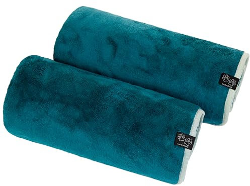 Lucky Paws® Hundehandtuch - luxuriöse 600g/m,140x80cm XL Hundehandtuch extra saugfähig - trocknet schnell, weiches Hunde Handtuch - Gute Geschenke für Hundebesitzer - Hunde Zubehör (2er-Pack, Teal)