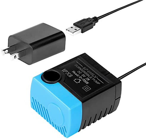 VinDox Replacement Pump for Pet Drinking Fountains - SP-400LV USB Replacement Pump with Adaptor-Compatible with Butterfly, Ceramic, Stainless Steel and 360 Dog & Cat Water Dispensers