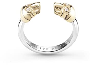 Philipp Plein Damen Ring Edelstahl Bicolor 3D Skull Totenkopf PJ3AA01R, Ringgröße:54 (17.2 mm Ø)