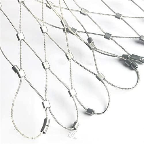 DTVEW Le Treillis De Corde en Acier Inoxydable 304 Peut Être Personnalisé en Taille, Filet De Protection Universel, Cloture Jardin, Filet De Sécurité pour Garde-Corps D'extérieur,(2x5m/6.6x16.4ft)