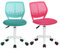 Homy Casa 2er Set Schreibtischstuhl Verstellbarer Drehstuhl Bürostuhl Stoffsitz Ergonomischer Arbeitsstuhl ohne Armlehne, Rosa und Türkis