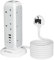 Unidapt Tower Extension Lead with 4 USB Slots, 20W USB C Fast Charger, 15-Way Surge Protected Multi Plug Socket with Switch, 2M Extension Cable, Power Strip for Home & Office