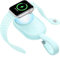 Charmast Portable Charger Compatible with Apple Watch Series 9/8/SE/UItra/7/6/5/4/3/2/1, 1200mAh Wireless iWatch Charger Power Bank Built in input Cable Keychain Travel Accessories (Qing)
