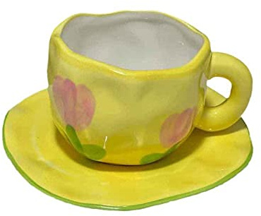 itonc Coffee Mugs Flower Ceramic Cup Handle Cup Korean Style Irregular Tableware Vintage Coffee Juice M F8M2 Breakfast Milk Cup Mug Cup Tea Saucer (Color : B, Size : Free-Size)