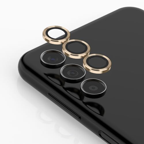 JEHOO 6 Stück Kamera Schutzfolie für Panzerglas für Samsung Galaxy A54, 2 Packungen[Präzise Positionierung][Einfache Installation][Kratzfest], Samsung A54 Kameraschutz (Gold)