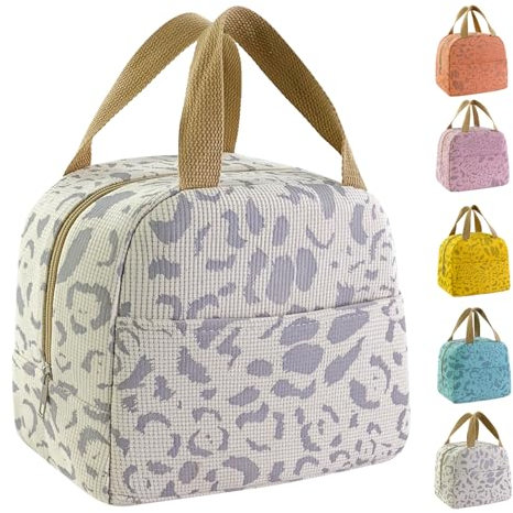 Mziart Lonchera para mujeres y hombres, con bonito patrón de tinta, bolsa de almuerzo con aislamiento estético, lonchera Bento para preparación de comidas, bolsa térmica reutilizable para el trabajo,