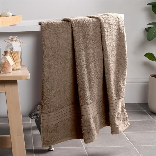 Brentfords Light Brown Bath Sheets, 100% Cotton Towels Super Soft Feel Extra Large Towels for Bathroom Quick Drying Towel Shower Bath Sheets Pack, 1 Piece