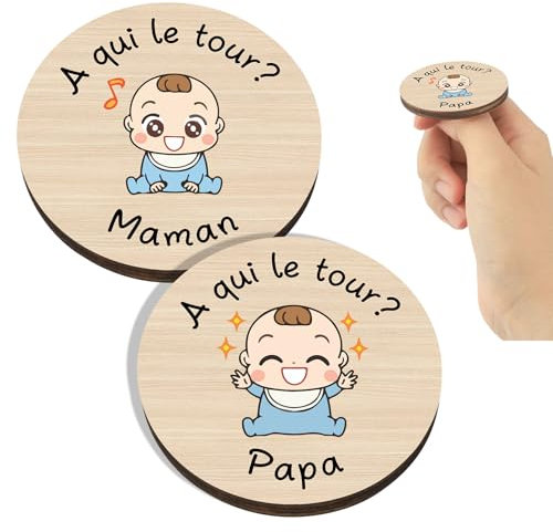 SPMatrix Cadeau Naissance Garcon, Pièce de Décision en Bois pour Nouveaux Parents, Cadeau Jeune Maman, Cadeau Maman, Cadeau Femme Enceinte, Cadeau Future Maman, Cadeau Futur Papa, Cadeau Bapteme
