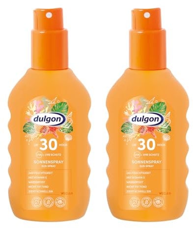 dulgon 2x Sonnenschutz Spray 30 200ml - Sonnencreme ohne Octocrylene - Schutz vor UVA & UVB - Sonnencreme 30 Spray vegan - Sonnenspray 30 wasserfest, Sonnenschutzspray, Sonnenschutz 30