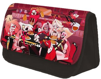 AIPILEI Hazbin Hotel - Estuche para lápices con cremallera, estuche de gran capacidad, organizador de artículos de papelería, para estudiantes escolares, niños y niñas, tipo 3, 22x13x7.5CM, Caricatura