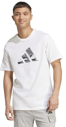 Adidas Men's Camouflage Logo Graphic T-Shirt, White, Small