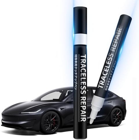 Treesiche Car Scratch Repair Pen for Tesla Model Y X S 3 Highland Car Body Touch Up Paint Pen Erase Automotive Scratches Repair Pen (Black)