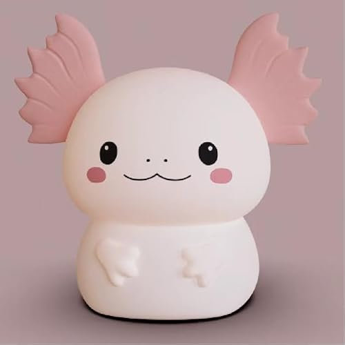 Sangyn Luz nocturna infantil regulable Axolotl RGB luz nocturna para bebé, lámpara de noche de silicona, lámpara de noche con carga USB, luz nocturna, decoración de habitación infantil, luces LED para