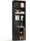 Coleshome Bücherregal mit 6 Ebenen, Regal mit Türen und Schrank, Standregal zur Aufbewahrung und Präsentation für Wohnzimmer, Büro, Schlafzimmer, Schwarz, 48 x 24 x 176.4