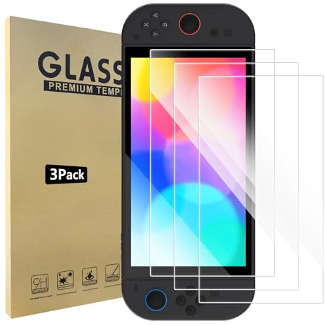 Bigqin 3 Stücke Schutzfolie kompatibel für Switch 2 2025 Released, HD Displayschutzfolie, 9H Härte, Frei von Kratzern, Schutz Glas Gehärtete Glasfolie kompatibel für Switch 2 8 Zoll