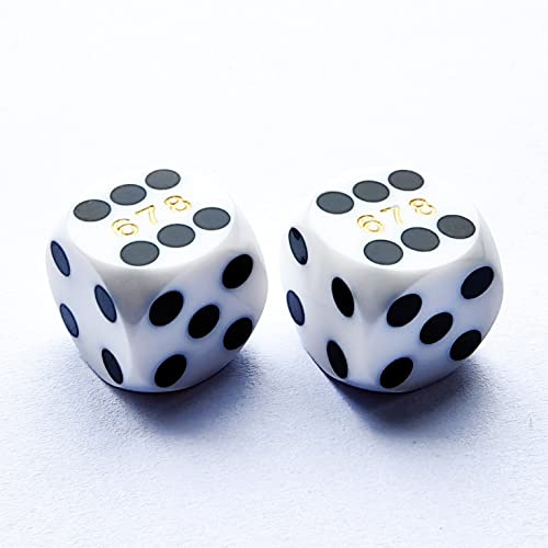 Bescon Professioneller Präzisionswürfel, bunt, solide runde Ecken, 14,3 mm, schlichter Präzisions-Backgammon-Würfel, 14,3 mm, Weiß