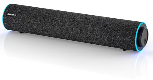 Computer Speakers, USB Powered PC Speakers with Blue LED Lights, Enhanced-Stereo Soundbar for Computer Monitor,3.5mm Aux Input & Volume Knob PC Soundbar for Desktop PC Laptop Monitor Smartphone.