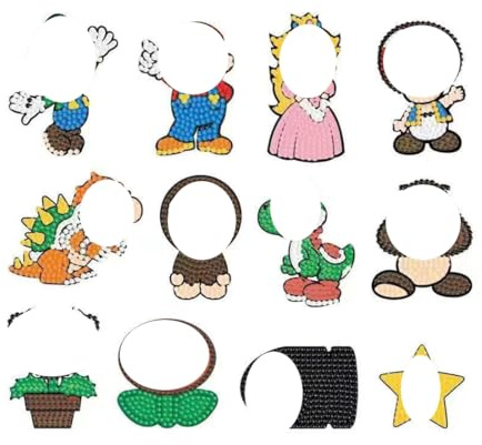OPVYAEU 12 Stück Diamond Painting Kinder Sticker Set, 5D Diamant Mosaik Aufkleber, Cartoon Anime Mini Diamantmalerei Bilder, DIY Mosaikherstellung Basteln Kit für Jungen Mädchen Anfänger Geschenke