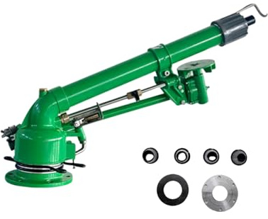 Irrigatore Pesante 2 Irrigatore a Percussion Senza Staffa, Getto Regolabile a 360°, Irrigazione Di Grandi Superfici per Aziende Agricole E Frutteti
