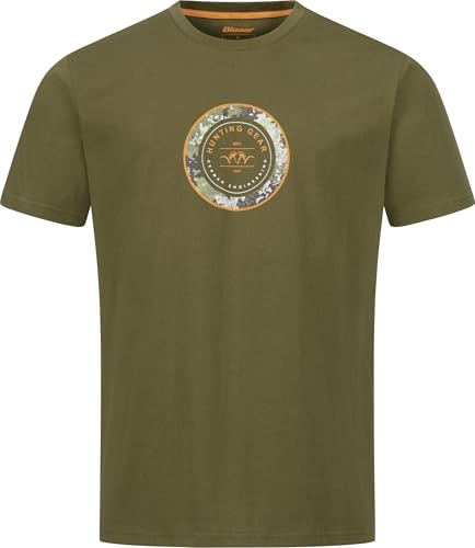 Blaser – Argali Ring T 26 | Herren T-Shirt | grafisches Argali Logo & HunTec Camo | Dunkel Oliv | Baumwolle-Polyester-Mix