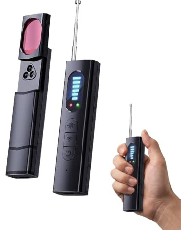 Détecteur de Caméra Cachée 4 en 1, Spy Camera Detector Portable GPS Tracker Détecter, Détecteur de Caméra Espion WiFi et Scanner RF pour Hôtel, Voiture, Salle de Bain Bureau et Location Vacances