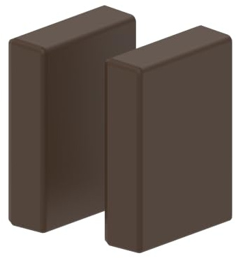 Habengut | Endkappen zum Kleben für die Montage des Kabelkanals 40x60 mm, Braun