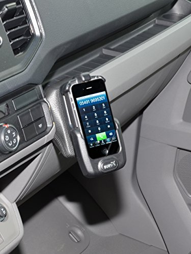 KUDA Handyhalterung passend für VW Crafter & Man TGE ab 2017 & ab 2024 - Telefonkonsole für Smartphones, Handys, Navi und mehr – Kunstlederkonsole, schwarz, 2565