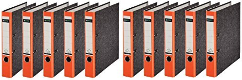 Leitz hochwertiger Ordner 180°, schmal | 10er Pack, Orange, 1