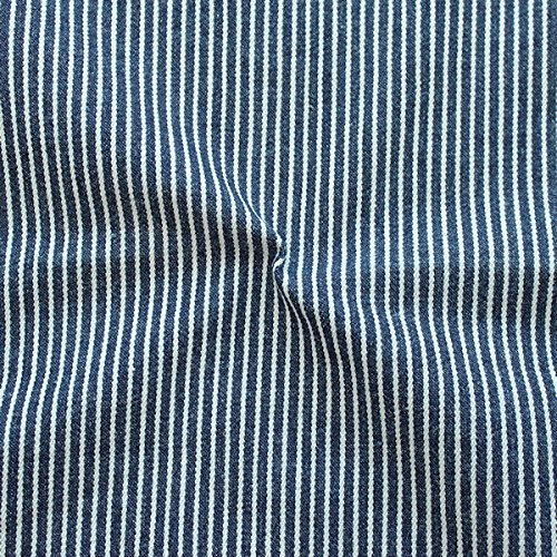 Stoffkontor Stretch Denim Jeans Stoff Streifen Meterware Indigo-Blau