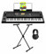 Korg EK-50 Keyboard Set (Entertainter Keyboard mit 61 Tasten, 702 Sounds, 41 Drumkits & 280 Styles inkl. X-Keyboardständer, Kopfhörer & Keyboardschule) Schwarz
