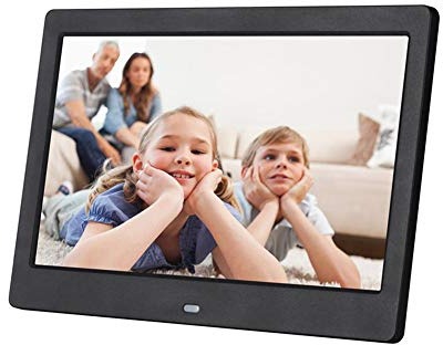 Digitaler Bilderrahmen, 10-Zoll-Digitalfotorahmen 1024 x 600 LED, elektronischer Album-Picture-Player, 16: 9-LED-Anzeige für Fotos, Musik, Videos, digitaler Albumkalender-Alarm, USB-Unterstützung