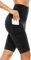 Anwell Radlerhose Damen Kurze Sporthose Handytasche Sport Kurz Leggings Schwarz S