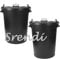 Srendi® 2 x 110Litre Black Plastic Bin Heavy Duty Refuse Bin With Lockable Lid Ideal for Outdoor/Rubbish/Waste/Dustbin/Animal Feed