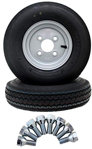 2 Stück Anhänger Deli Reifen Ersatzrad für Stema DDR Komplettrad 4.00-8/4.80-8 4PR (62M = Reifenindex nicht Mittelloch) !! MITTELLOCH beträgt 59mm !! Rad inklusive 8x Kegelradschrauben