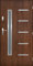 Porta d'ingresso in acciaio noce Porta esterna con vetro Nano Advance di Otwarte (noce, 90 x 2065 mm)