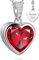 LOVENEST Halskette Silber 925 mit rotem Stein Anhänger Silberkette Herz Kette rot Herzkette Ich Liebe Dich Schmuck Hochzeitstag Jahrestag Geschenke für Sie Damen Frauen Freundin Liebesgeschenke