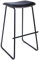 #LAZE Barhocker aus Metall, Barstuhl mit bequemer Sitzauflage, Küchen-Hocker Deluxe mit Fußstütze und Leder-Sitzfläche, Küchenstühle in Verschiedene Größen (Schwarz, 77 cm)