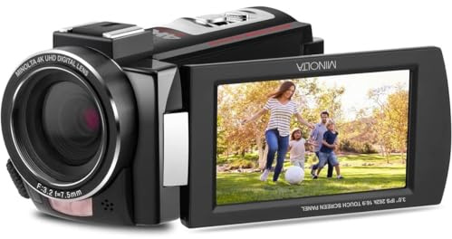 Minolta MN4K25NV 4K Ultra HD 30MP 3 Touch Camcorder w/Night Vision, B