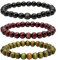 Eigso 8 mm Holz-Armband-Set für Männer und Frauen, Abstand 108 Perlen, Lavastein, Aromatherapie, 7-7.5 inches, Holz, Kein Edelstein