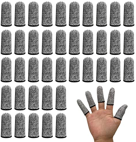 TSHAOUN 40 Piezas Cunas de Dedo, Protectores de Dedos Cunas de Dedos Reutilizables Elásticas Protección Contra Cortes para Trabajo, Jardín, Cocina, Escultura, Creaciones de Bricolaje (Gris)