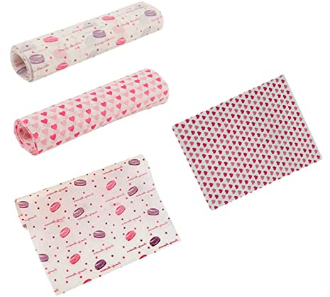 100 Pcs Wax Paper Greaseproof Waterproof Food Wrapping Paper Sandwich Wrapper for Sweets Cakes Cheese Baking (2 Styles)