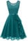 Berylove Robe de cocktail élégante avec ourlet à volants pour femme - Robe de soirée courte, Vert paon, XXXL