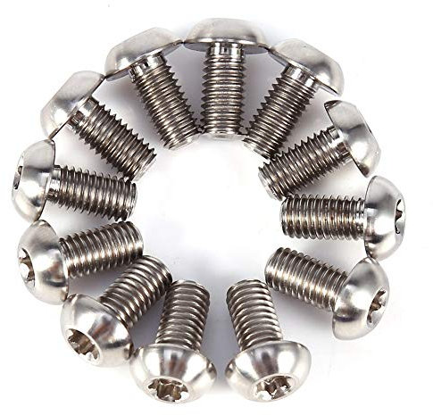 12Pcs Bike Disc Brake Rotor Bolts, T25 Titanium Alloy M5x10mm Torx Bicycle Bike Disc Brake Cycle Rotor Screws for Bicycle Motorcycle(Silver)